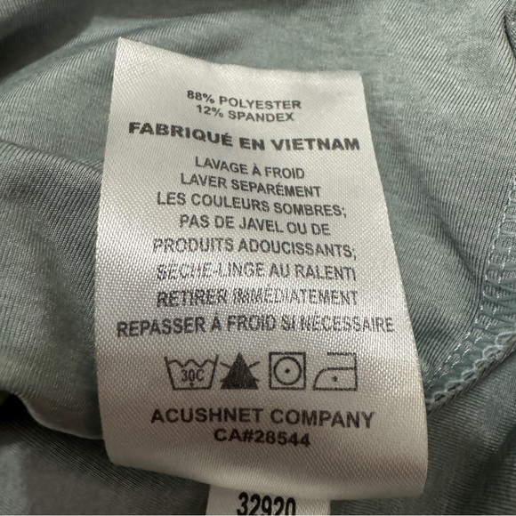 FootJoy Heather Gray and Lime Green Golf Polo Stretch Medium - Picture 6 of 7